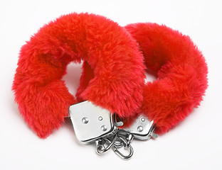 Image showing fluffy pink handcuffs