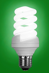 Image showing fluorescence lamp of isolated on a green background