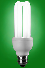 Image showing fluorescence lamp of isolated on a green background