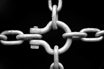 Image showing Four chains connected