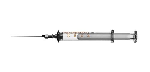 Image showing Glass syringe with a needle