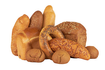 Image showing Group of different bread products