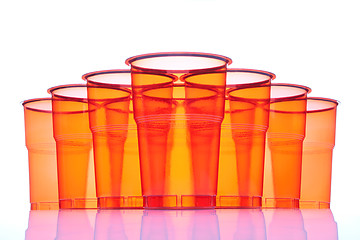Image showing Group of plastic glasses