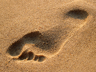 Image showing Human trace on sand