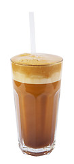 Image showing latte macchiato with straw
