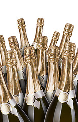 Image showing lot of champagne bottles