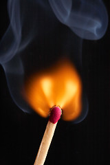 Image showing Match flame and smoke