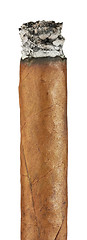 Image showing Burning cuban cigar