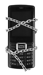 Image showing Mobile phone with chain