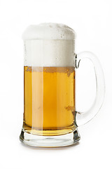 Image showing mug of beer close-up in white background