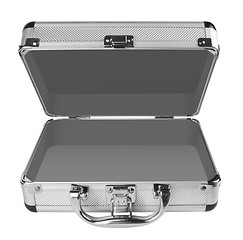 Image showing Opened Aluminum suitcase