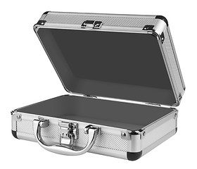 Image showing Opened Aluminum suitcase