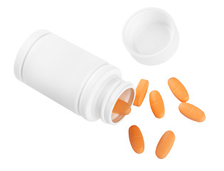 Image showing Pot of yellow tablets