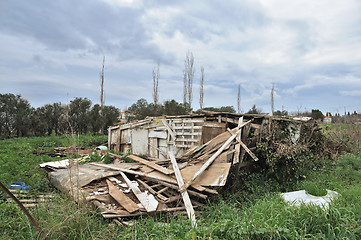 Image showing collapsed hut