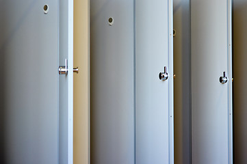 Image showing Doors and partitions in a toilet