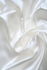 Image showing Smooth elegant white silk as wedding background 