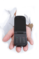 Image showing Mobile phone in the hand 