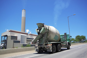 Image showing coal fired power station and car moving