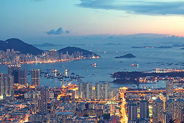 Image showing sunset in hong kong 