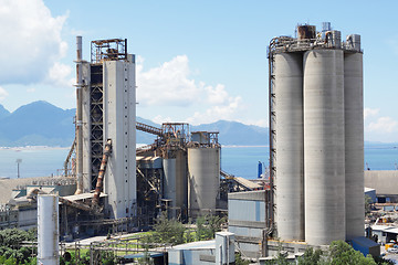 Image showing Cement Plant,Concrete or cement factory, heavy industry or const