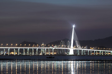 Image showing Kong sham highway bridge at night