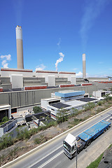 Image showing coal fired power station and car moving