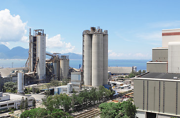 Image showing Cement Plant,Concrete or cement factory, heavy industry or const