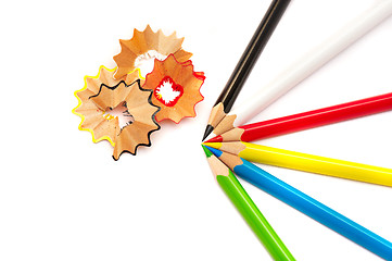 Image showing Pencils and shavings