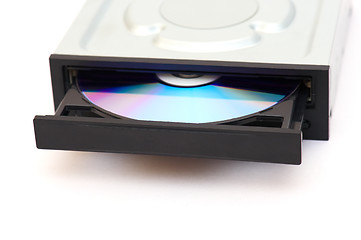 Image showing Closeup image from a CDRom / DVD Rom reader 