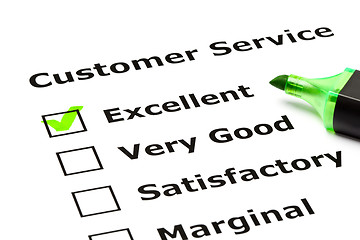 Image showing Customer service evaluation form