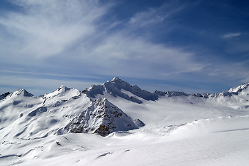 Image showing View from the ski slope of Elbrus