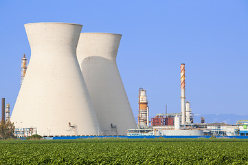 Image showing Nuclear power station ander blue sky
