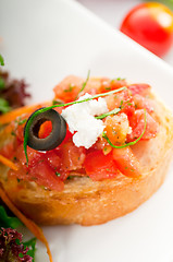 Image showing original Italian fresh bruschetta 