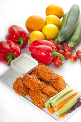 Image showing  buffalo chicken wings served with pinzimonio