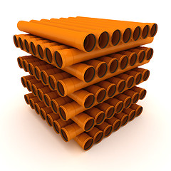 Image showing Pile of pipes