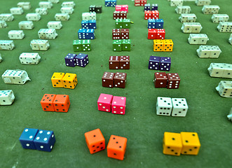 Image showing lots of colorful dice