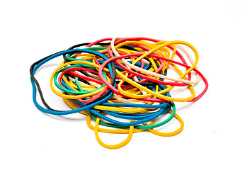 Image showing Multi-colored fixing elastic bands 