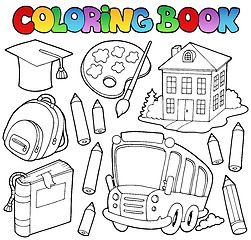 Image showing Coloring book school cartoons 9