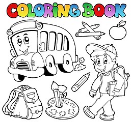 Image showing Coloring book school cartoons 2