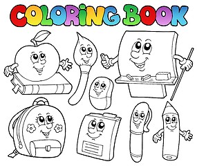 Image showing Coloring book school cartoons 5