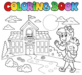 Image showing Coloring book school cartoons 8