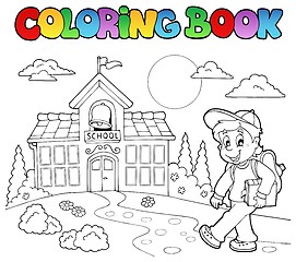 Image showing Coloring book school cartoons 7