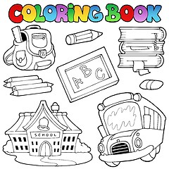 Image showing Coloring book school collection 1