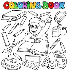 Image showing Coloring book school topic 1