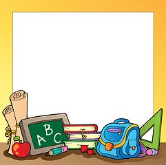 Image showing Frame with school supplies 1