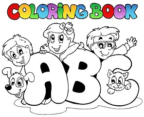 Image showing Coloring book school ABC letters