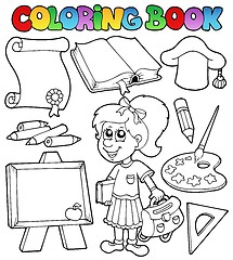Image showing Coloring book school topic 2