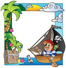 Image showing Frame with sea and pirate theme 5