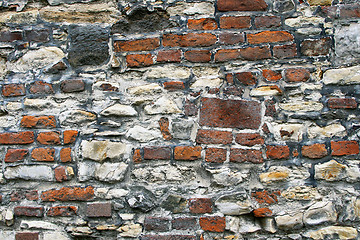 Image showing very old stone and brick wall texture