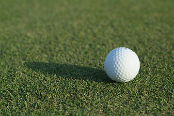 Image showing Golf ball on green, close-up